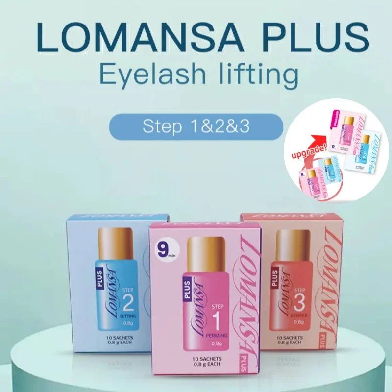 10Pcs Lomansa Plus Korea Original Eyelash-Lifting Kit Step 1 2 3 Permania Lash Perm  Eyelashes Strong Long Lasting Curling Tool