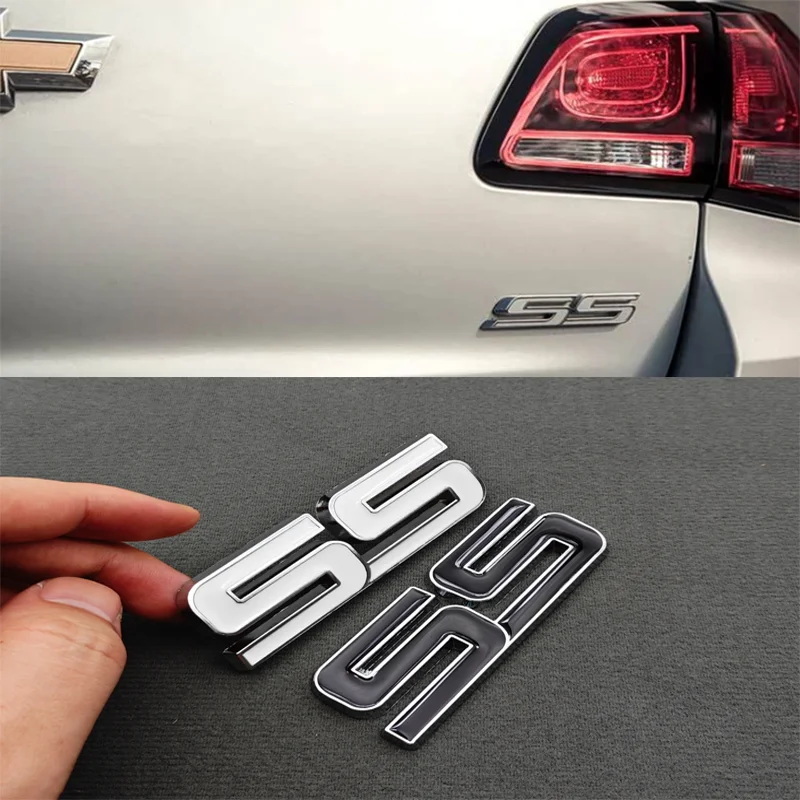 ثلاثية الأبعاد شعار معدني SS جسم السيارة ملصق الخلفي الجذع شارة الجبهة مصبغة شعار لشروليه SS كامارو كروز الاعتدال السترة اكسسوارات