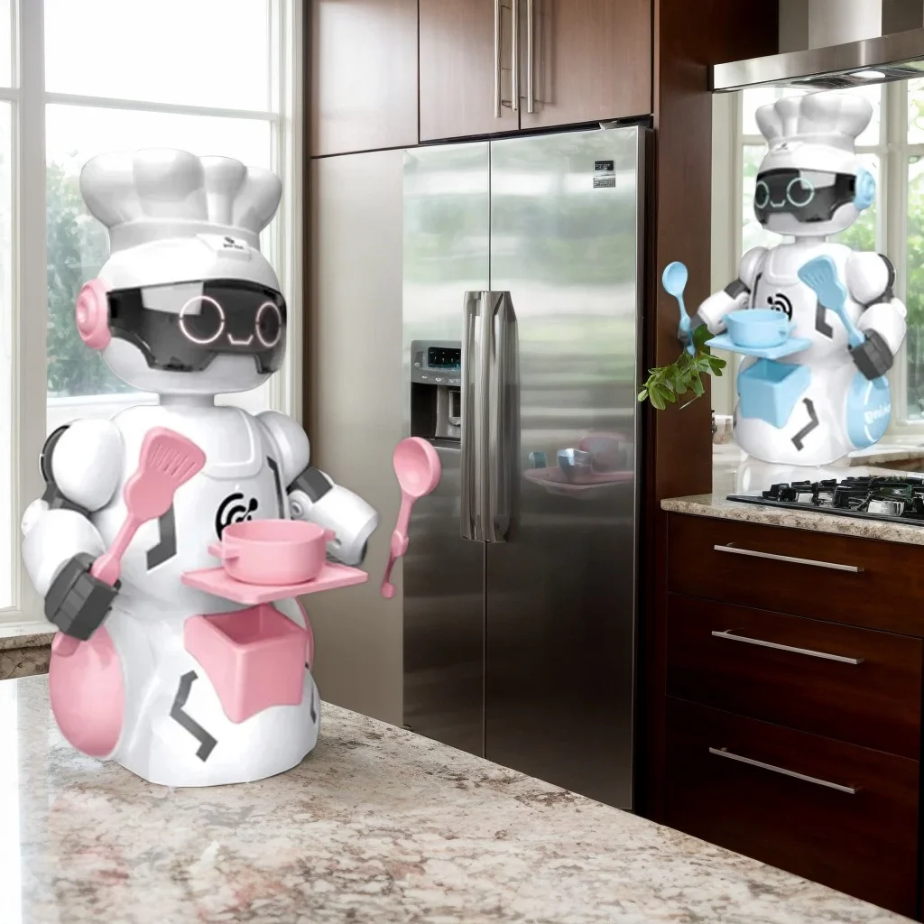 

Fun Chef Robot Toy - Early Education Walking Singing Light-Up Music Toy for Kids