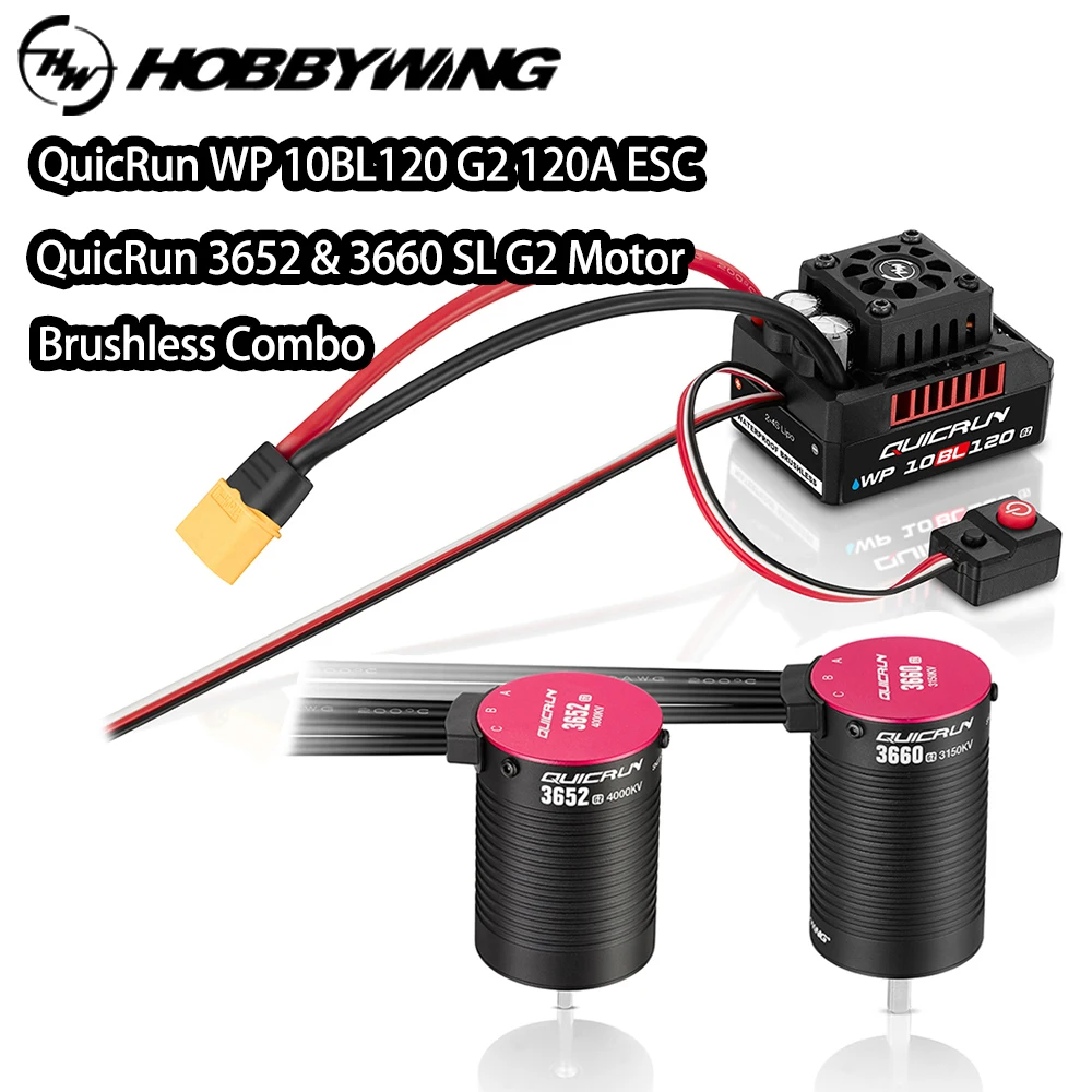 

Двигатель Hobbywing quirun Wp 10bl120 G2 120a Esc 3652 3660 G2 бесщеточный комбинированный для 1/10 модели радиоуправляемой машины Багги гоночные аксессуары