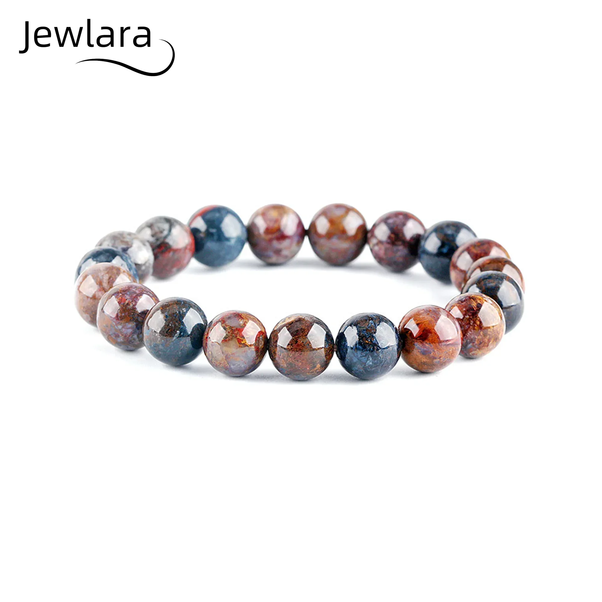 JEWLARA Jewelry Natural Colorful Peter stone Bracelets Map Oil Painting Bead String Bracelet Colored Gemstones