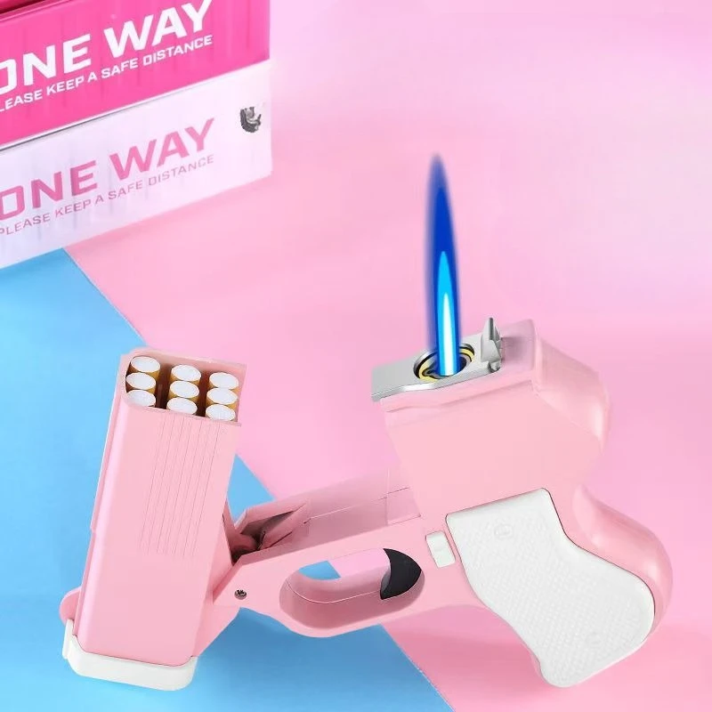 

New Windproof Gun-shaped Cigarette Case Lighter Cigarette Lighter Creative Dopamine Fashion Gift for Men and Women