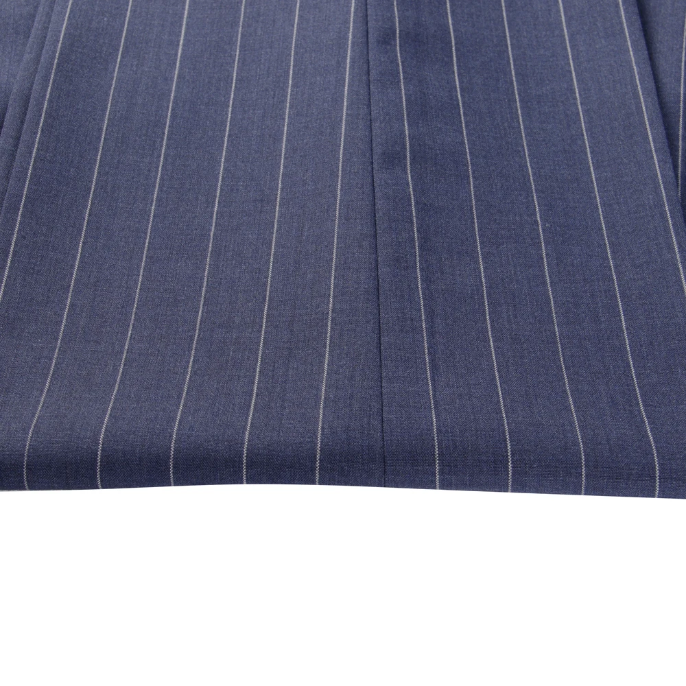 2022 Summer Tailored Suits Luxury 100% Wool Super 120 Pure Wool Suits Tailor Made Suits Navy Chalk Stripe Suit Custom Made Suits