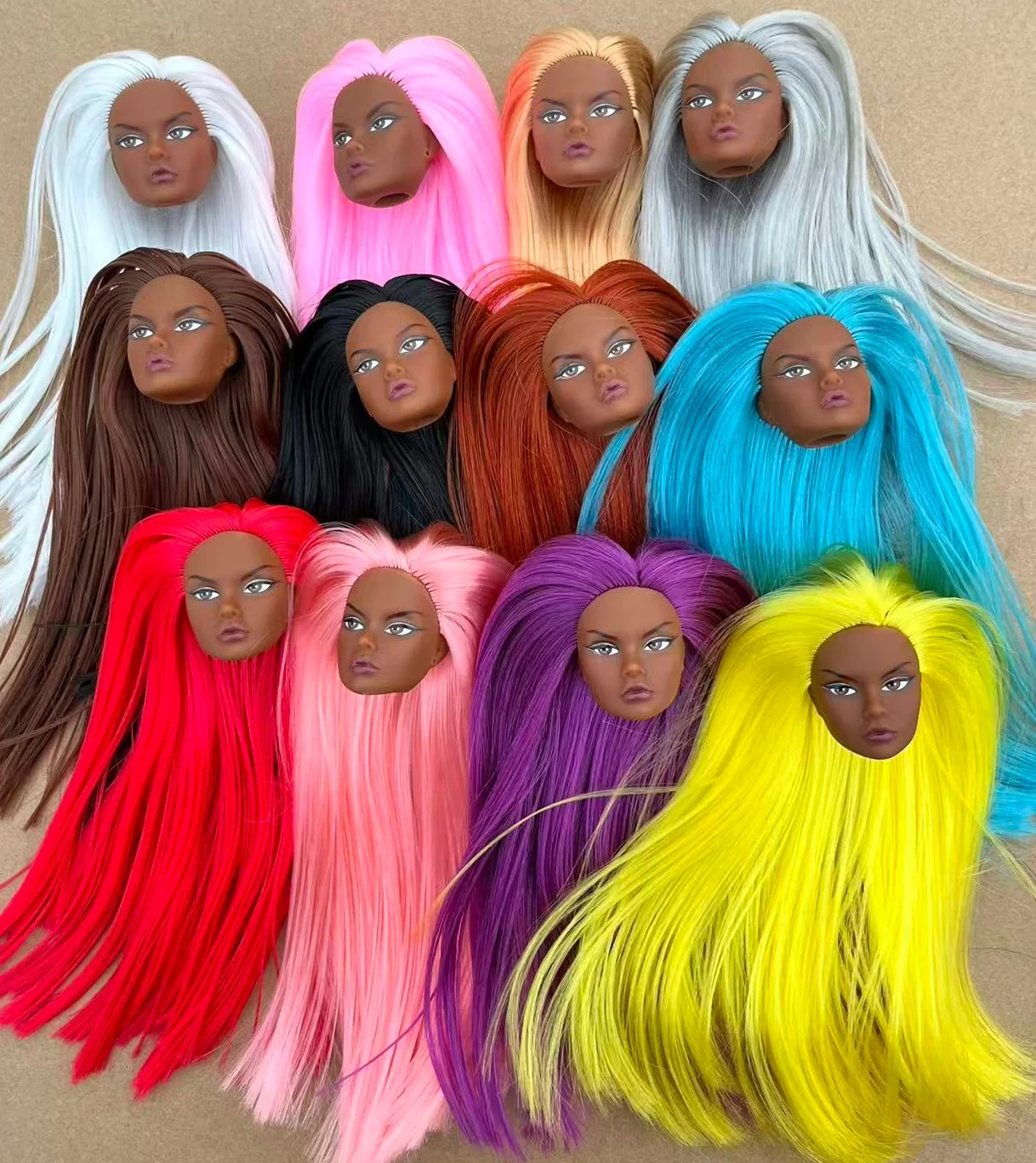 Poppy 1/6 Female Doll Head Yoga Coffee Skin Slim Body Figure Collectible Toy Accessories for Dolls