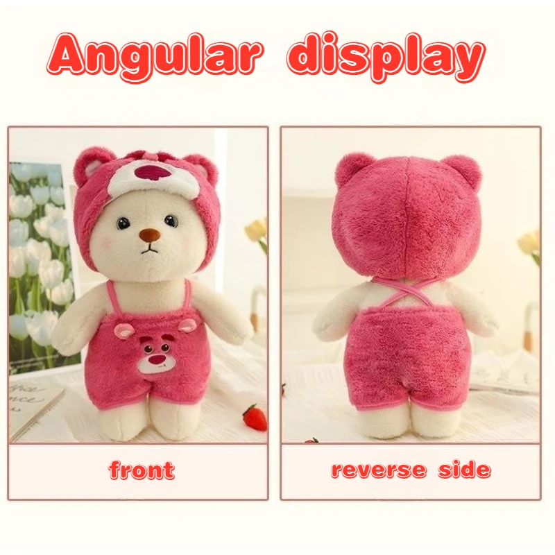 27/38CM Disney Mickey Minnie Drag Bear Plush Doll Cute Lotso Drag Bear Kids Plush Toy Angie Doll with Hat Holiday Birthday Gift