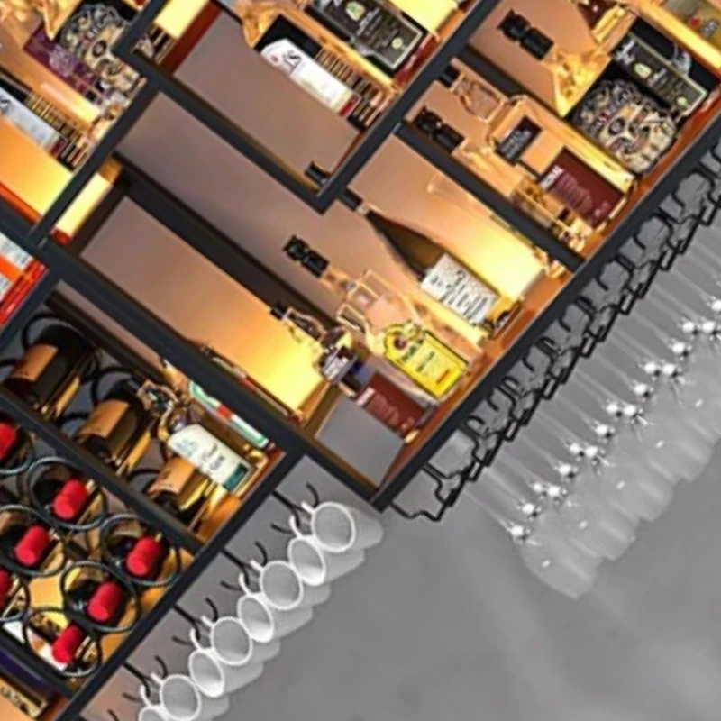 

Accent Service Wine Cabinet Golden Aprtment Minimalist Equipment Glass Display Cabinet Open Meuble Rangement Motorhome Furniture