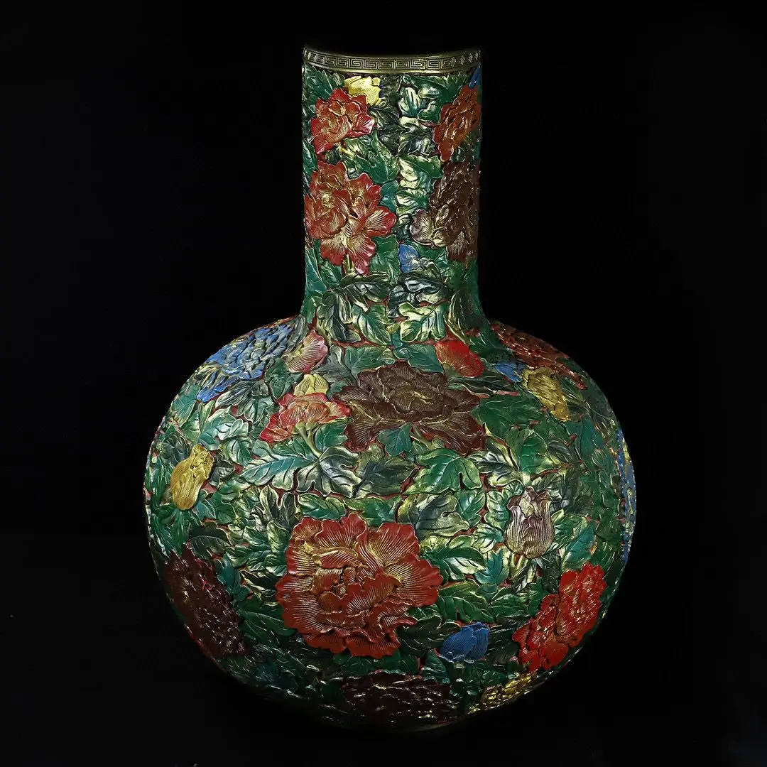 مجموعة زينة مزهرية غنية مطلية بالزهور المطلية بالورنيش #5