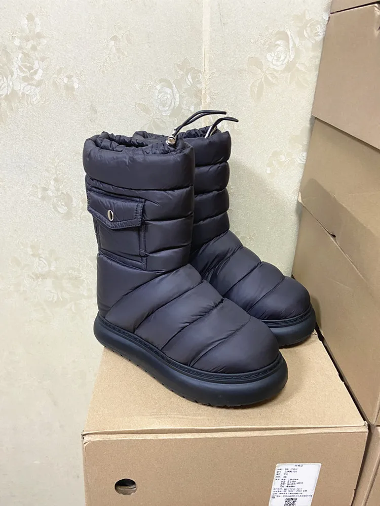 

Thiened Fce на подкладке, зимние сапоги на гусином пуху, женские ор-сапоги, зимние ботинки, антихолодные, теплые, удлиняющие Thi Bot