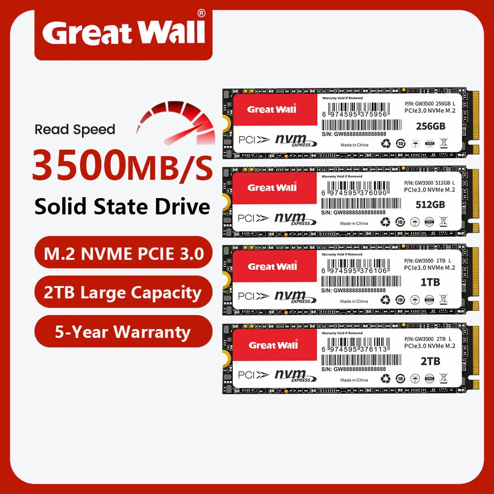 

Твердотельный накопитель Great Wall M2 NVME, высокоскоростной, 3500 Мбит/с, для настольных ноутбуков, 256 ГБ, 512 ГБ, 1 ТБ, 2 ТБ, M.2 PCIe 3.0