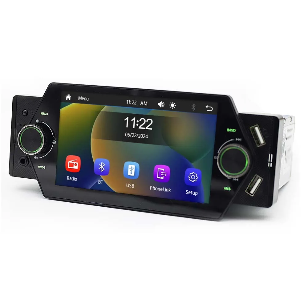 Hisound Lettore Mp5 per auto stereo per auto Single Din 1 Din con telecamera di retromarcia automatica Carplay Android