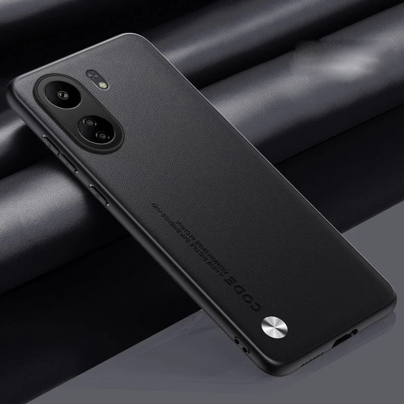 For Poco C65 Case Luxury Camera Protection Plastic Leather Back Cover for Xiaomi Poco C65 C 65 Phone Case PocoC65 Bumper