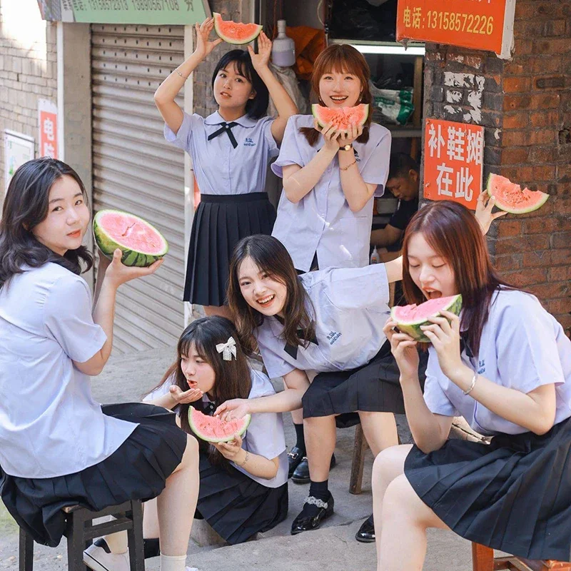 태국 섹시한 제복 스커트 학교 소녀 고등학교 프레피 스타일 학생 JK 제복 클래스 유니폼 Seifuku 태국 학교 드레스
