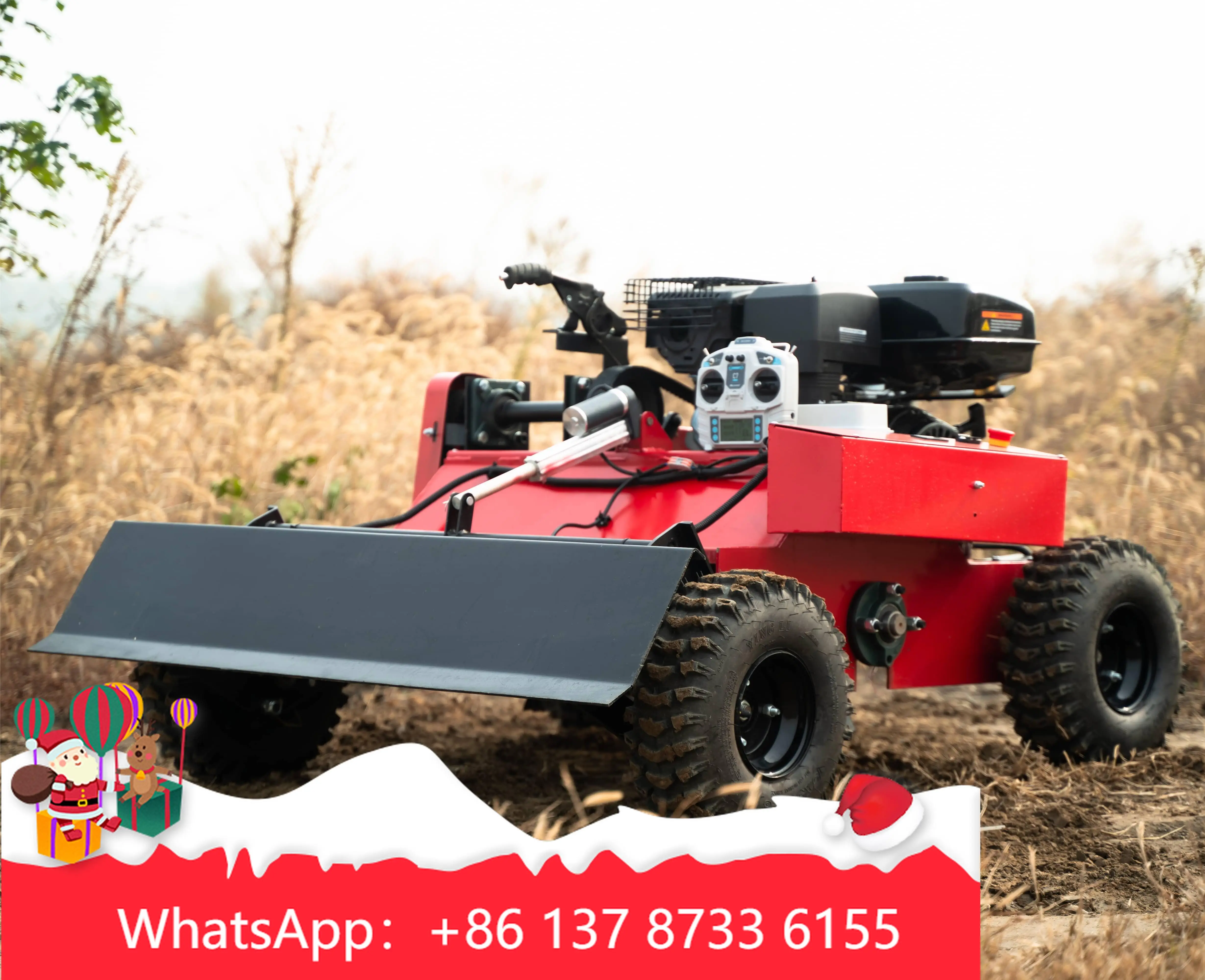 

Wheeled 4 By 4 CE Approve Grass Cutting Machine Crawler Brush Cutter For Agriculture Electric Remote Control Flail