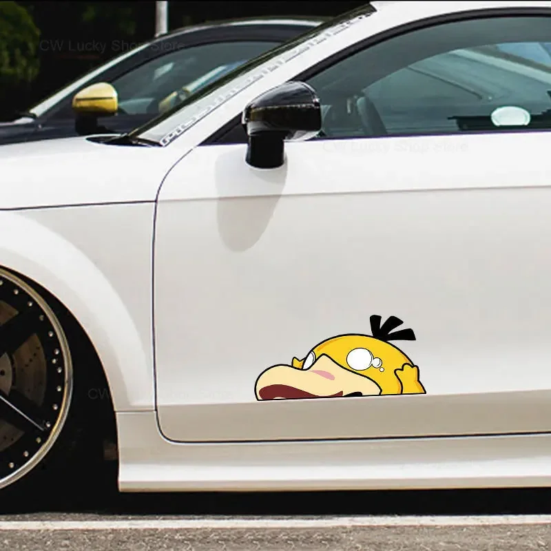 Pokemon Psyduck Car Sticker Anime Personality Stickers Decorative Car Motorcycle Bumper Creative Waterproof Stickers Accessories