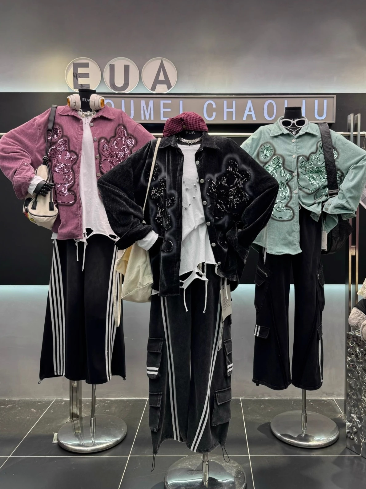 European Style Sequin Long Sleeve Shirt 2025 Autumn New Fashion Versatile Loose Cartoon Casual Mid-Length Shirt Jacket for Women