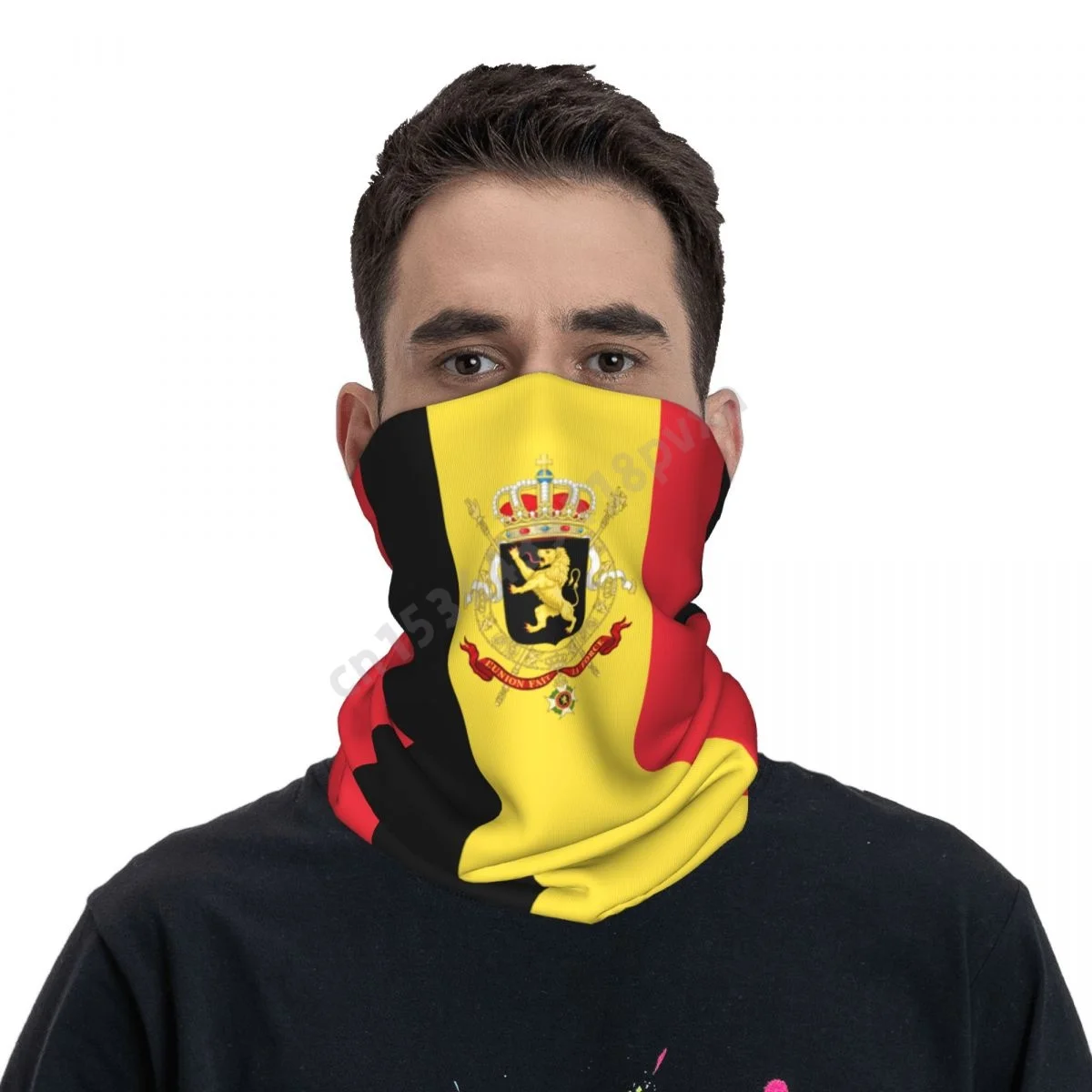 Belgium Flag Belgians National Neckerchief Scarf Neck Face Mask Unisex Neck Warmer Seamless Bandana Headwear Cycling Hiking