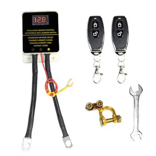 Interruptor de corte de batería de coche de 12V, Control remoto inalámbrico, relé de desconexión de batería con pantalla Led, protección contra fugas Universal