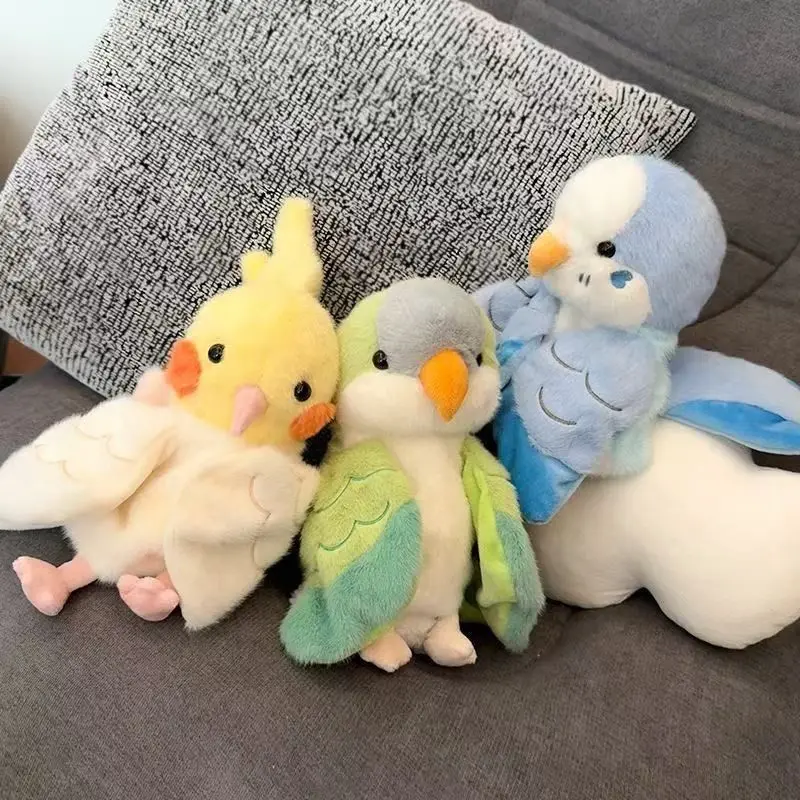 

Cute Bird Plush Hand Puppets Parrot Cockatiel Stuffed Toy Soft Fluffy Ventriloquist Puppets For Storytelling Gift For Girl