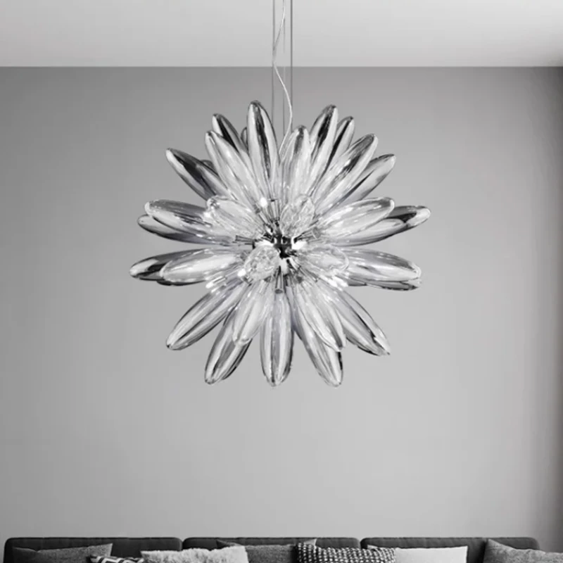 

Itlian designer flower Globe Chandelier Post modern luxury glass pendant lamp hotel hall villa living room dining room LED lamp