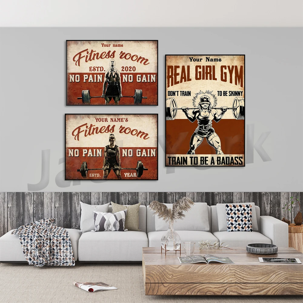 

Personalized Custom Name Poster Gym Workout Fitness Weightlifting Poster Gym Poster Wall Art Print Home Living Decor