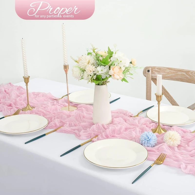 1pc Käsetuch Tisch Läufer Land Stil Gaze Käse Tuch Tischdecke Für Hochzeit Braut Dusche Baby Dusche Geburtstag Party – Detail 6