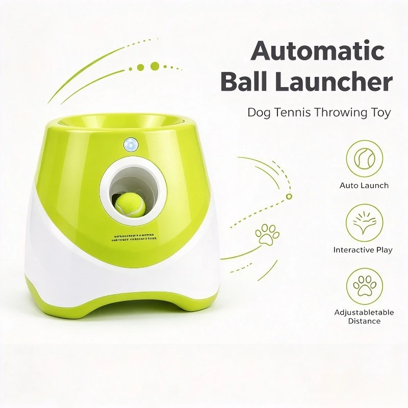 Pet Tennis Ball Launcher Automatic Dog Toy Ball Thrower Pet Ball Launch Machine for Outdoor Walking Dog Training Game