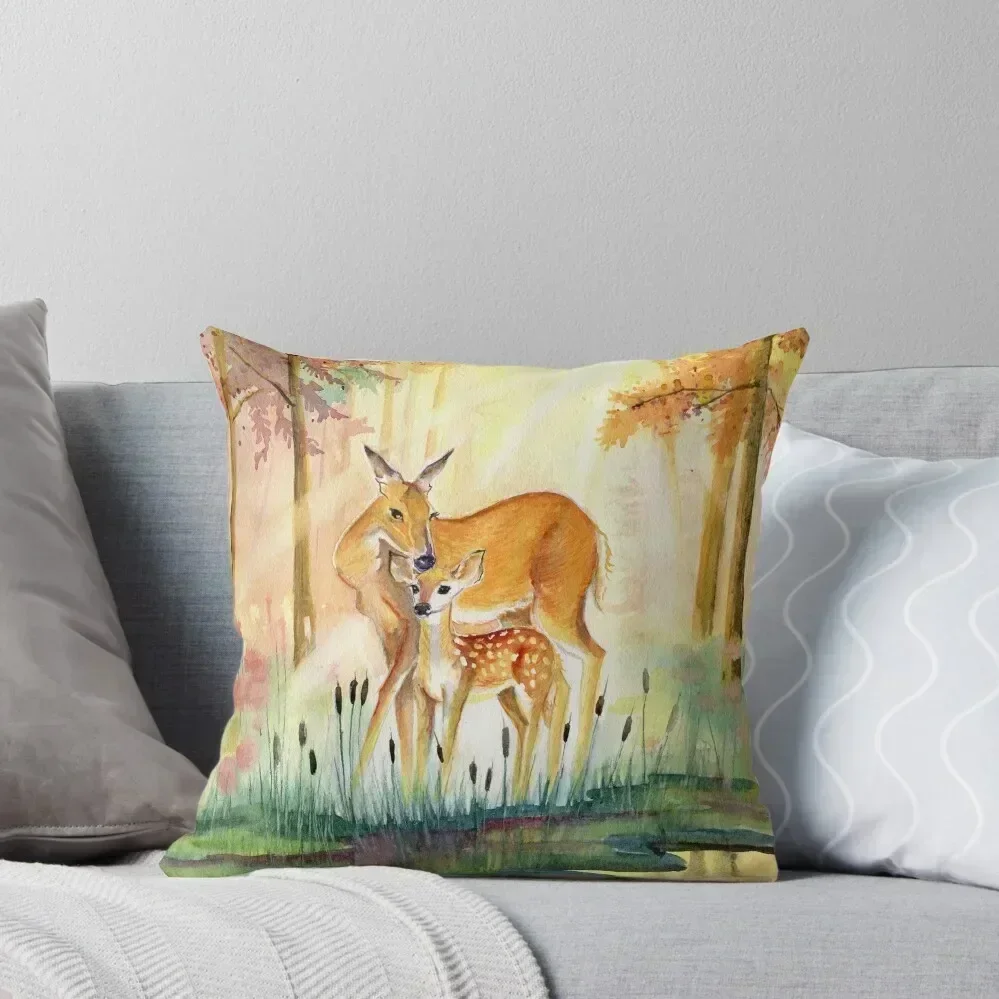 Mom and little Deer Throw Pillow Sofa Pillow Cover Cusions Cover sleeping pillows Sofa Cushions Covers pillow