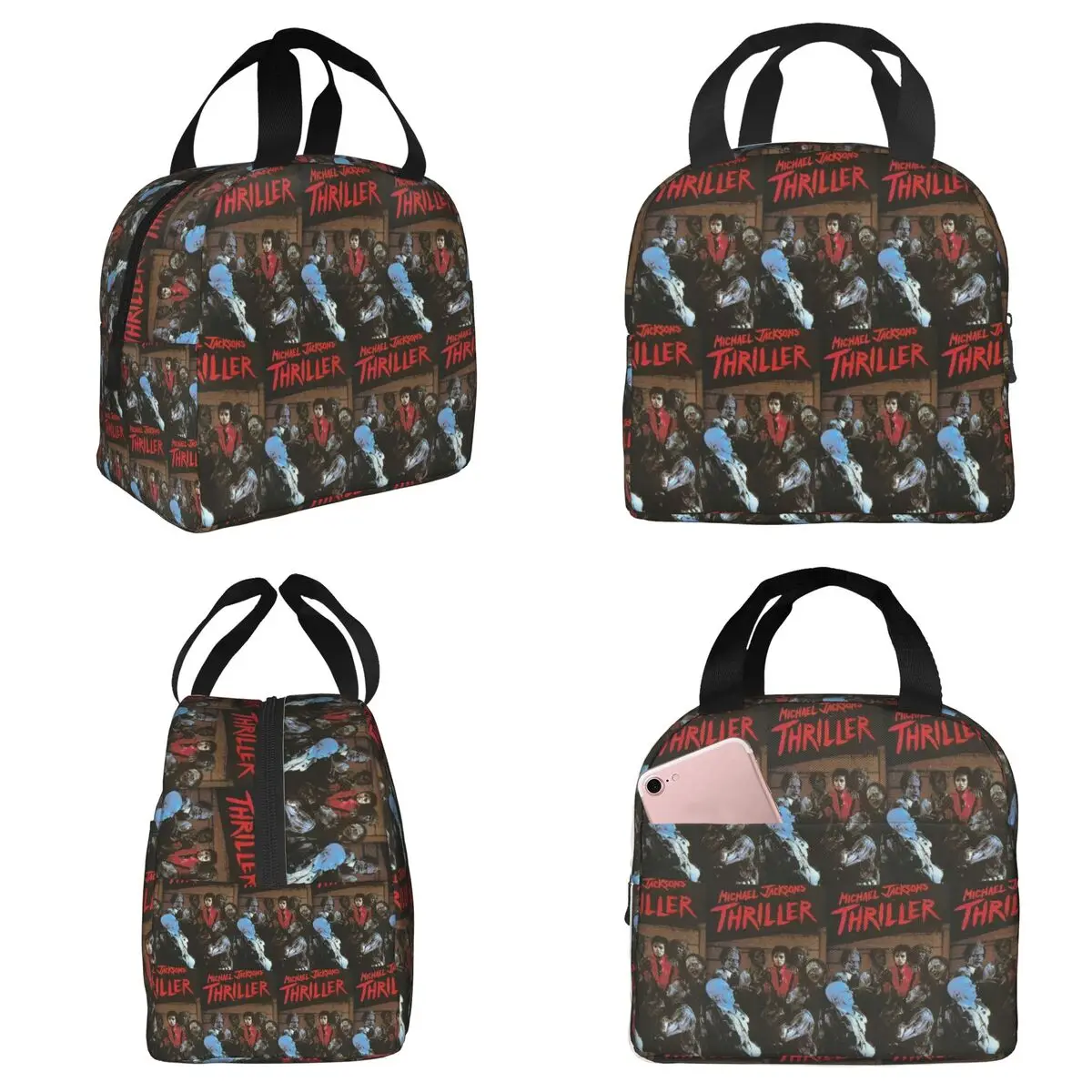 

Pop Music Michael J-Jackson Insulated Lunch Bag for Kids School Cooler Thermal Food Box Tote Leakproof Lunch Boxes Container