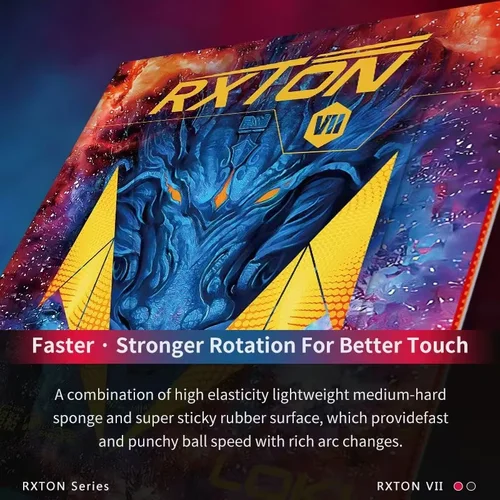 Imagen 2 del producto Original LOKI RXTON 7 tenis de mesa goma cena pegajosa hoja de goma de Ping Pong con esponja Kunlun de alta densidad goma RXTON VII
