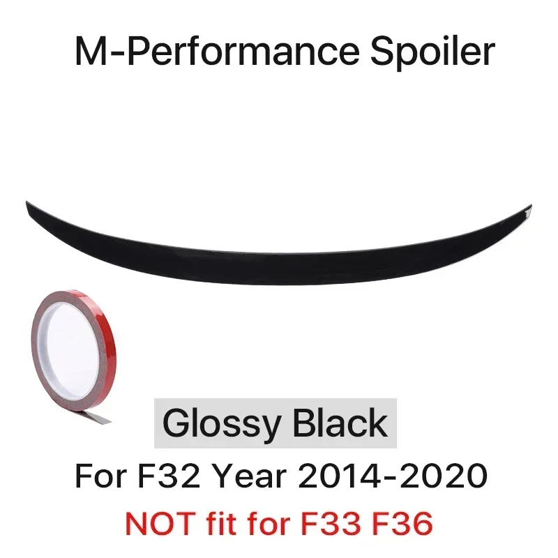Kofferbak Spoiler Bumper Lip Voor BMW 4-serie F32 F33 F36 Koolstofvezel PSM M4 MP Stijl Vleugel Staart Kit 2014-2020 Glanzend Zwart