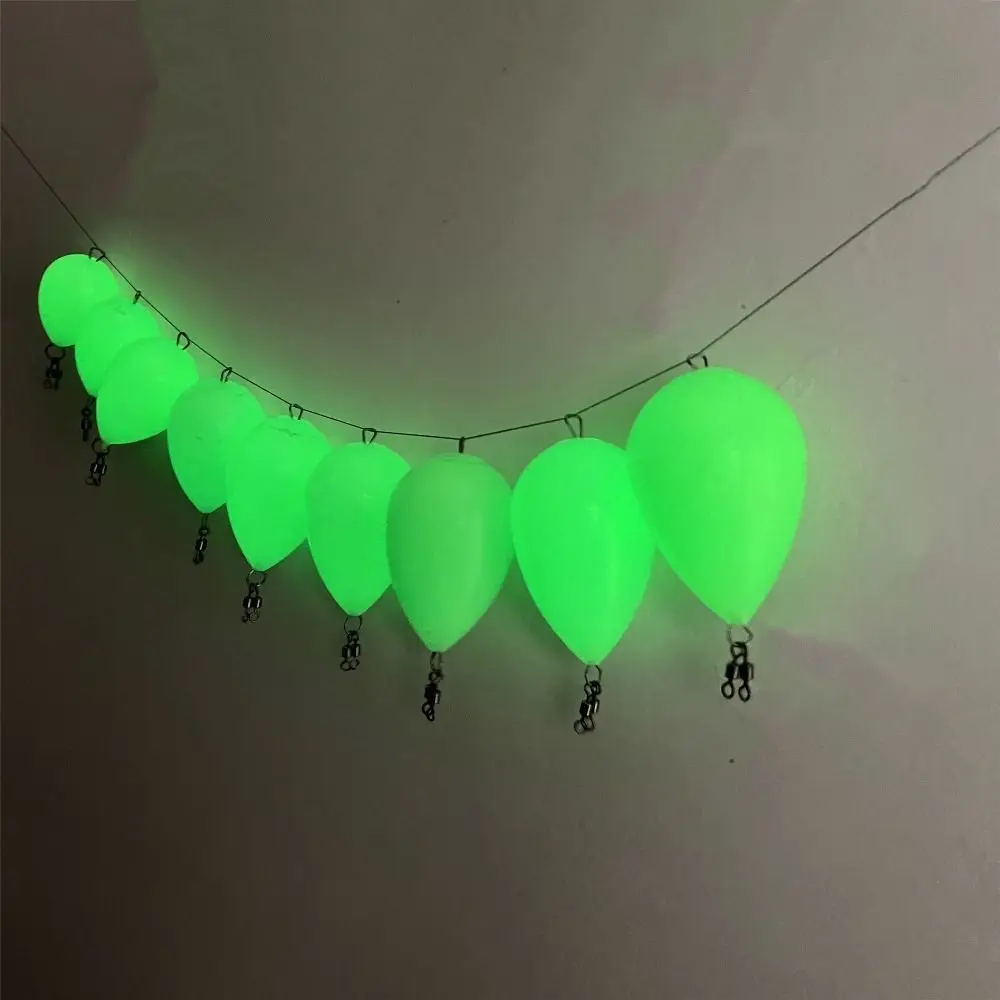 Night Fishing Luminous Egg Float Upward Glow In Fishing Float Thrower Acrylic Iscas Tackle Long-distance Casting Bait Accessory