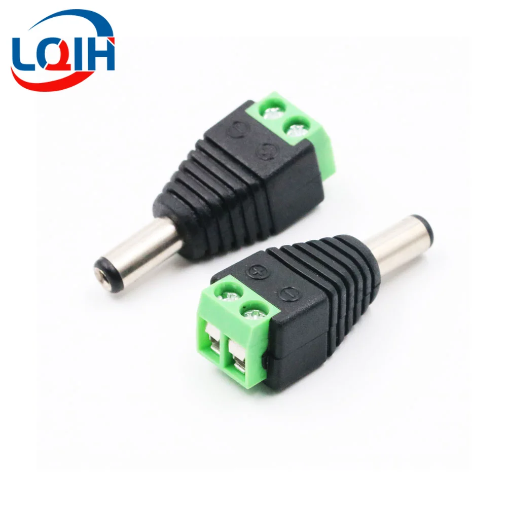 DC Terminal Connector 2pin DC Power Adapter 5.5mm x 2.1/2.5mm Plug Male to Female Jack Connector Plug For LED Strip CCTV Came