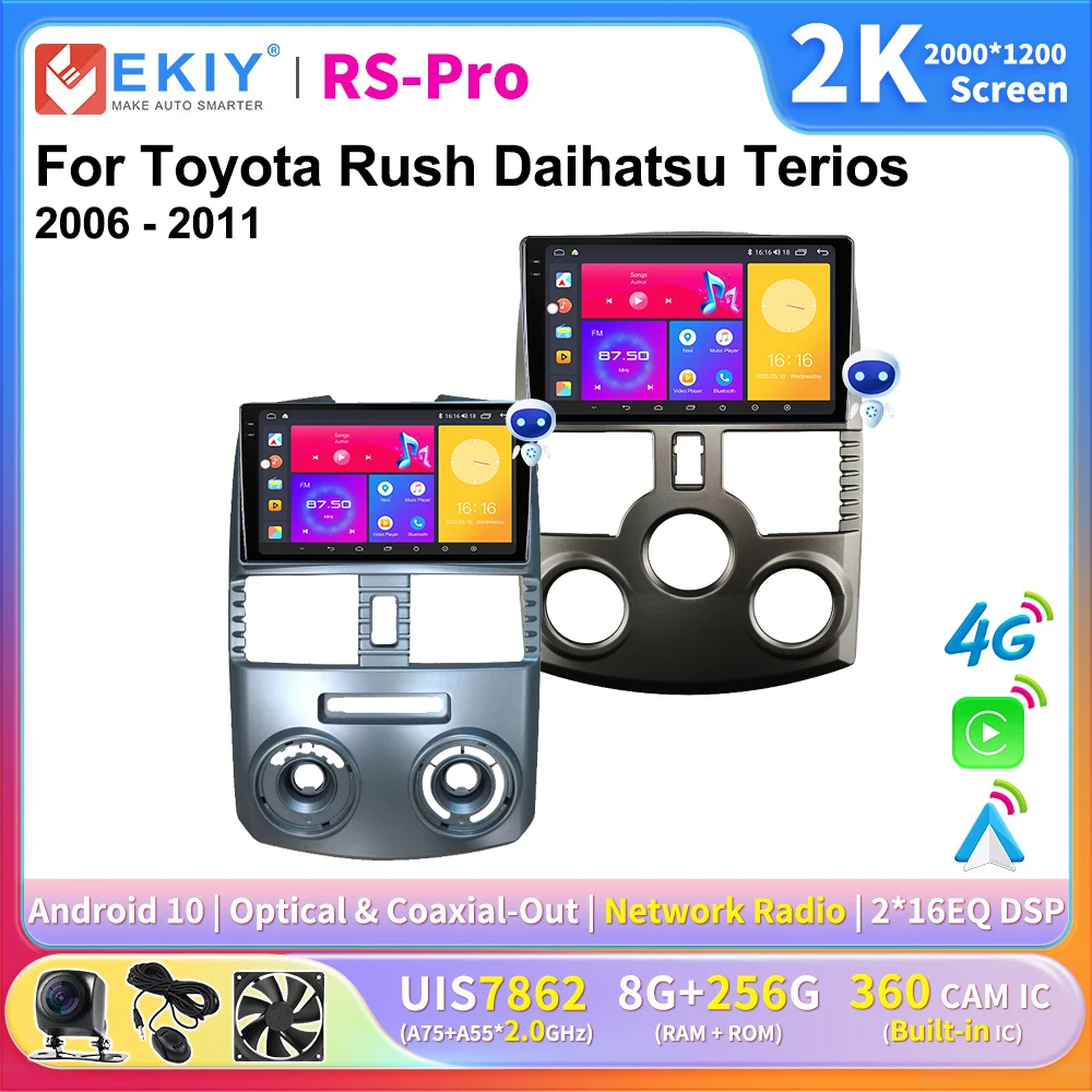 

EKIY 2K Screen CarPlay Radio For Toyota Rush/ Daihatsu Terios Android Auto 4G Car Multimedia GPS Player Autoradio Stereo Navi