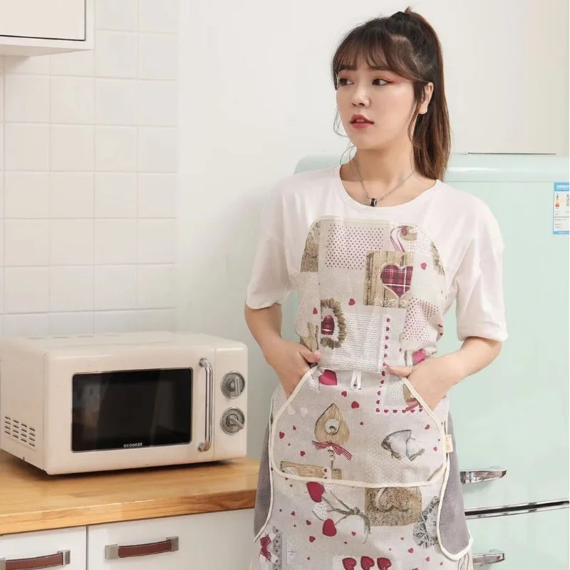 No Tie Automatic Apron Oil Resistant Modern Design Wholesale Kitchen Workwear Hand Wiping Function Home Use Automatic Convenient