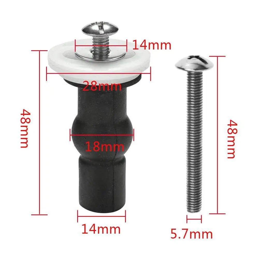 변기 시트 상단 고정 나사, 범용 확장 고무 나사 상단 너트, 블라인드 홀 힌지 피팅, 2 쌍, 4 개