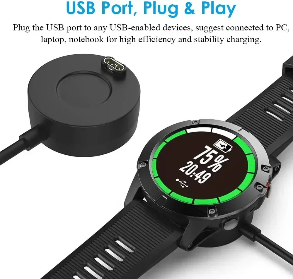 Dock Charger USB Charging Cable Cord For Garmin Fenix 8 7 7x 5/5S/5X Plus 6/6S/6X Pro Sapphire Venu