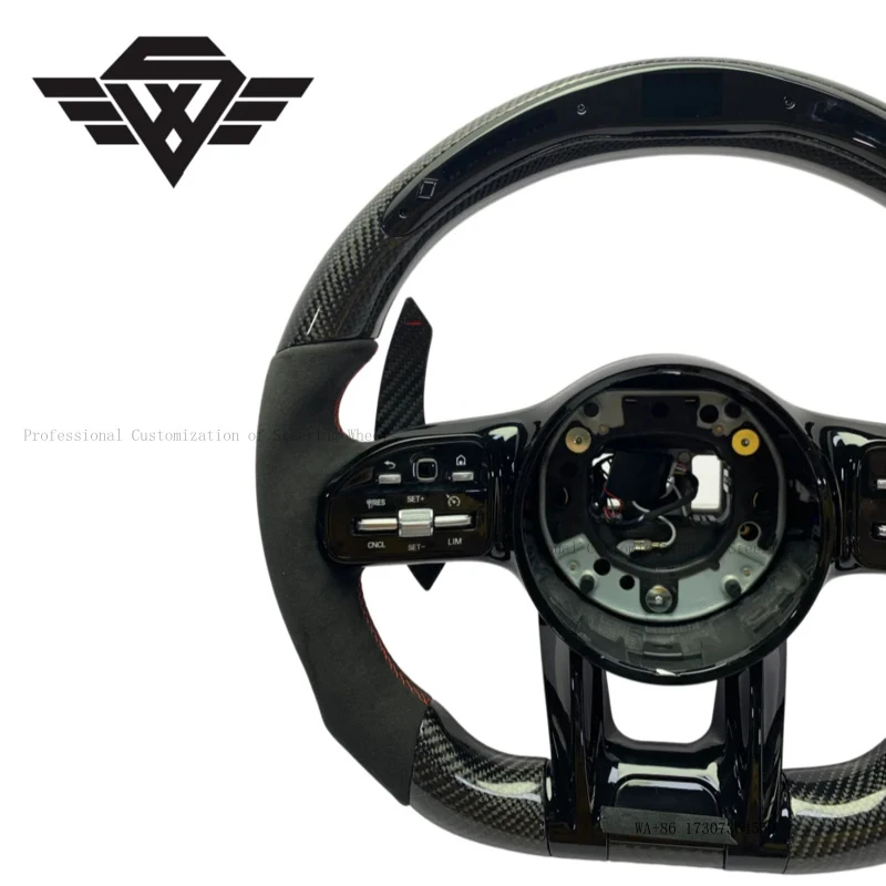 Luxury Sports Car Steering Wheel Fit for Mercedes Benz 809 AMG  223Y  W205 E63 Real Carbon Fiber with LED Light Custom