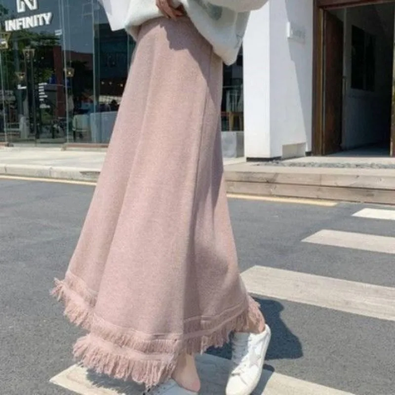 

Autumn Winter New Collection: Knitted Half Skirt Women Mid Long Winter Skirt, A-line Winter Matching Sweater Skirt, Long Skirt