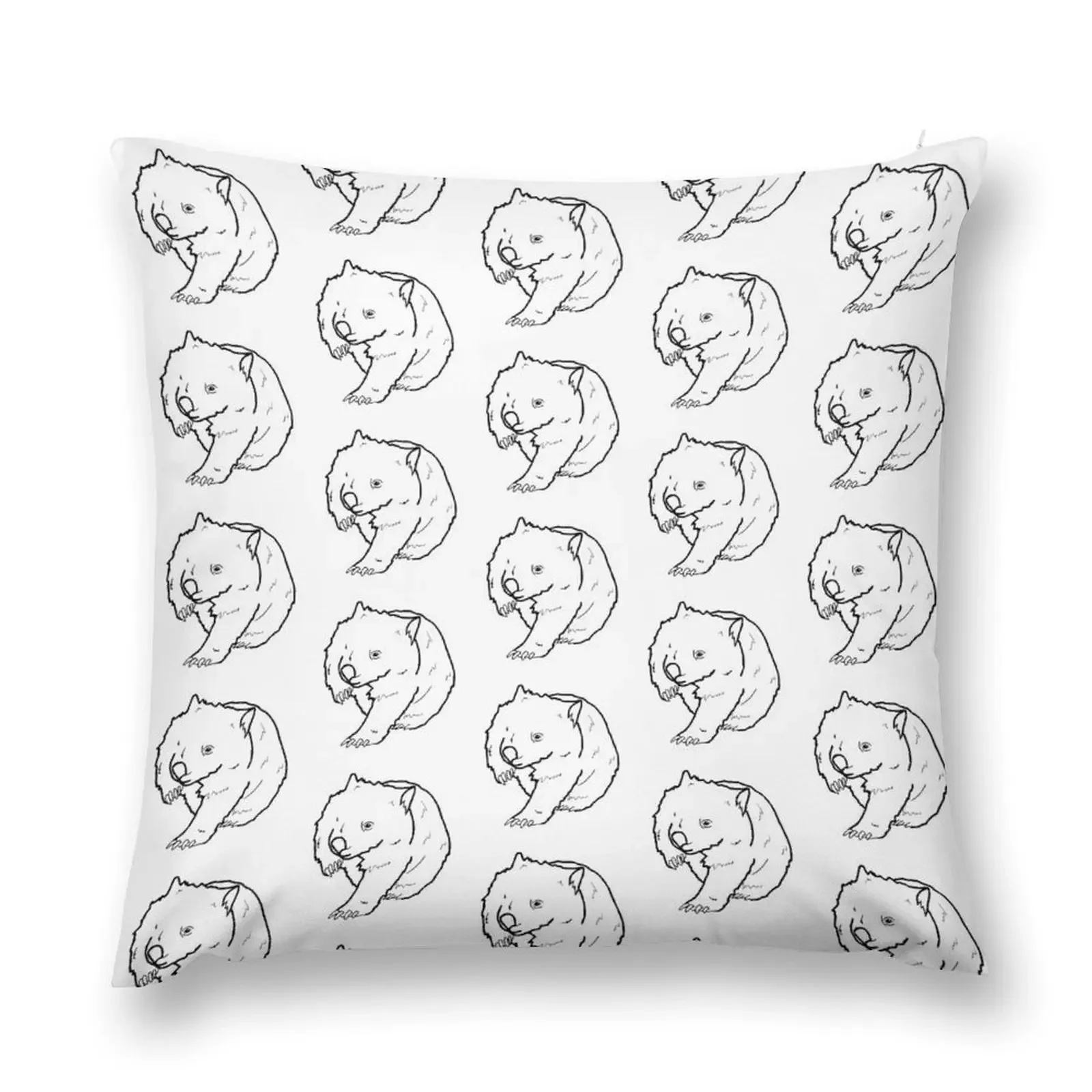 

Australian Wombat Doodle Throw Pillow Cusions Cover Decorative Cushions For Living Room pillow