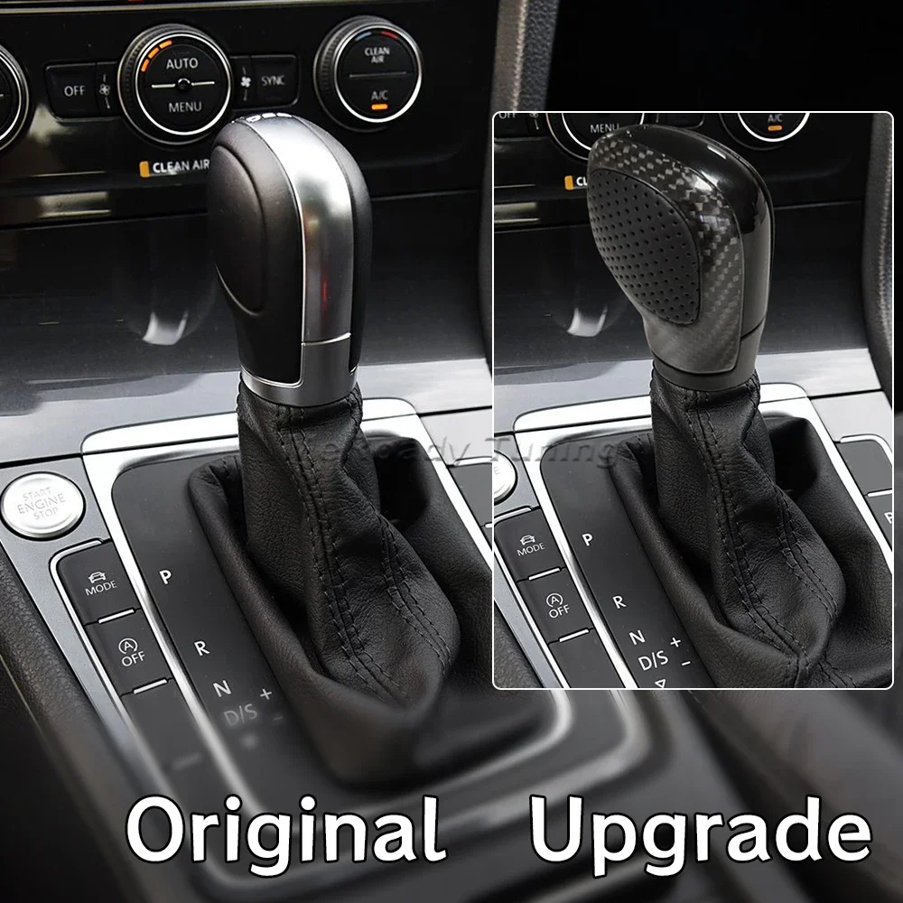 Forge Carbon Fiber DSG shift knob shifter cover for VW Passat B8 b7 Golf 7 GTI Tiguan CC R20 Scirocco Jetta 6 GLI bettle tuning - view 2