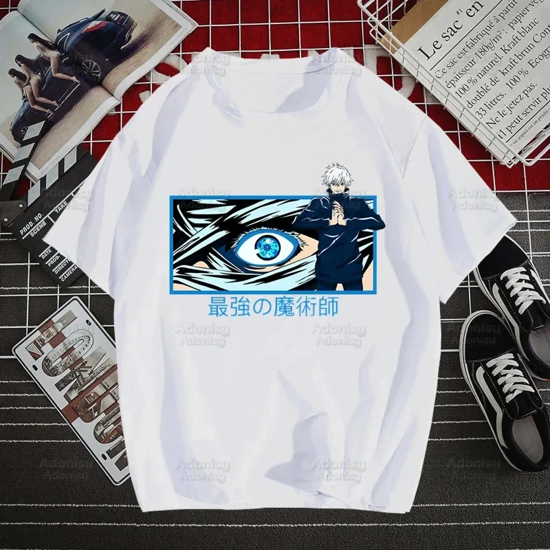 

Gojo Satoru Jujutsu Kaisen Otaku Harajuku Man T Shirts Tees Shirt Tops Design Short-Sleeved Aesthetic Anime T Shirt 71859
