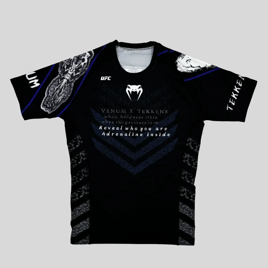 

Лето 2022, спортивная футболка Tekken UFC, мужские черные футболки с короткими рукавами и рисунком, быстросохнущий дышащий боевой уличный топ