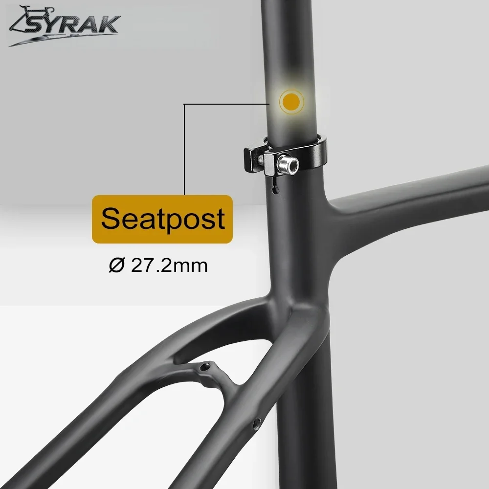 SYRAK 700C مكبح قرصي BB386 الكربون الحصى إطار دراجة هوائية 49 52 54 56 58 سنتيمتر من خلال المحور 142x12 مللي متر Cyclocross الطريق دراجة إطارات #3