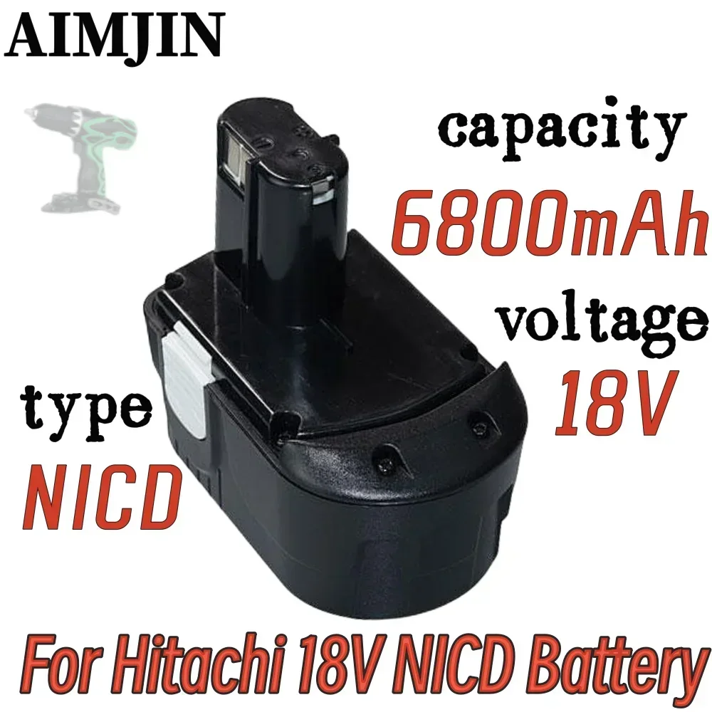 

Suitable for Hitachi cordless electric tools with 18V 6.8Ah rechargeable battery, NICD battery pack EB1820 EB1812 EB1814 EB1830H