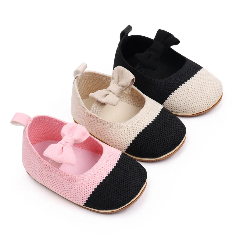 

Baby Girl Spring and Summer First Walkers Cute Bowknot Dots Soft Cotton High Quality Newborn Shoes