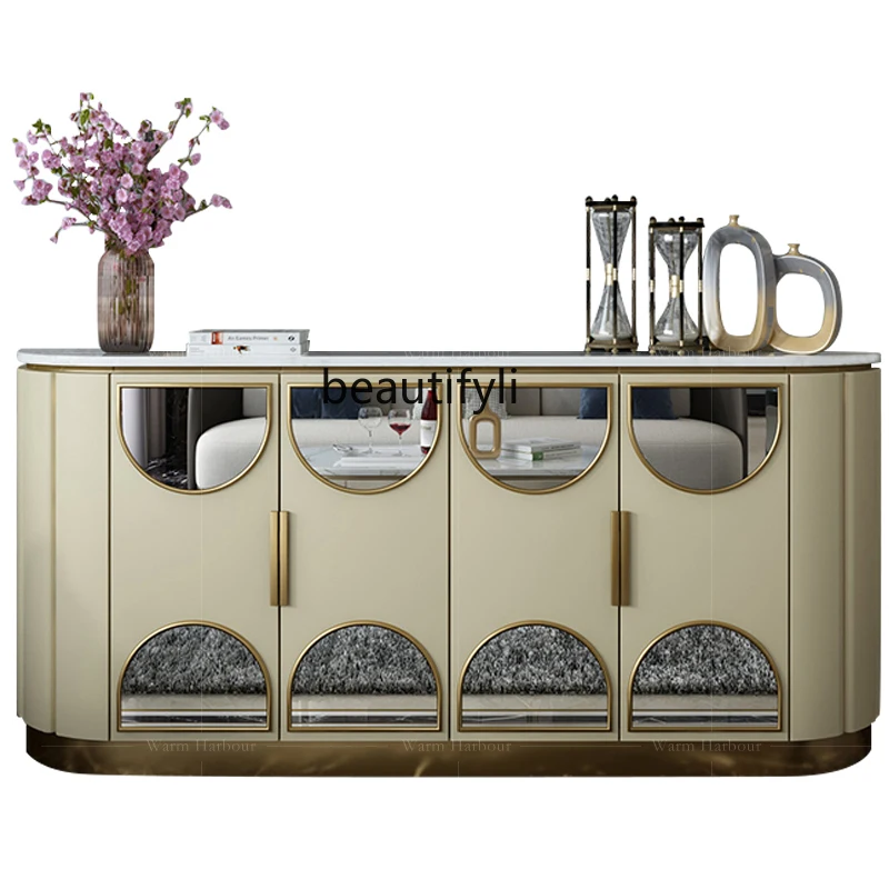 

Light Luxury Sideboard Cabinet Post-Modern Living Room Entrance Cabinet Wine Cabinet Simple Display Cabinet Hallway Locker