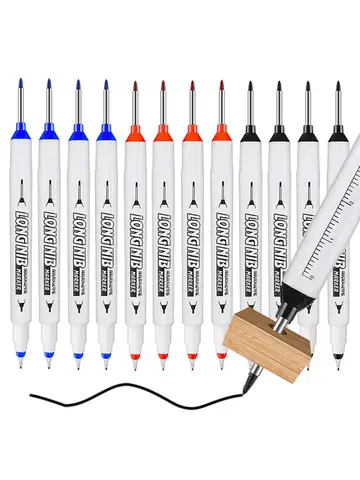 20mm Double-Tip Deep Hole Long Head Nib Markers For Metal Pen Waterproof Bathroom Woodworking Decoration Multi-Purpose