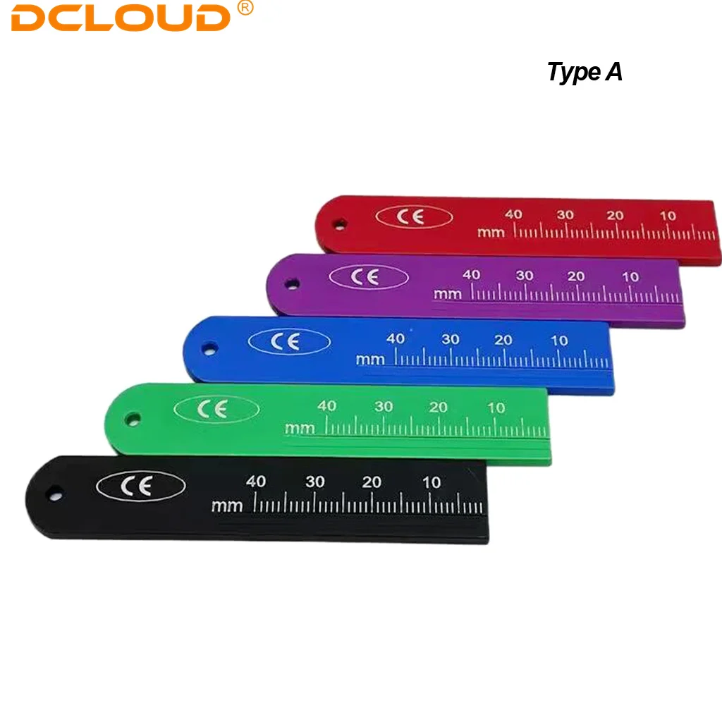 1Pc Dental Endo Rulers Span Measure Scale Endodontic Finger Rulers Aluminium Alloy Canal Ring Ruler Dentist Tools Materials