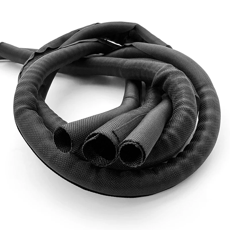 Expandable PET Braided Split Cable Sleeve Self Overlap Anti Tangle For Multi Port Hub USB Data Mixed Wire Neat Organizer Pipe