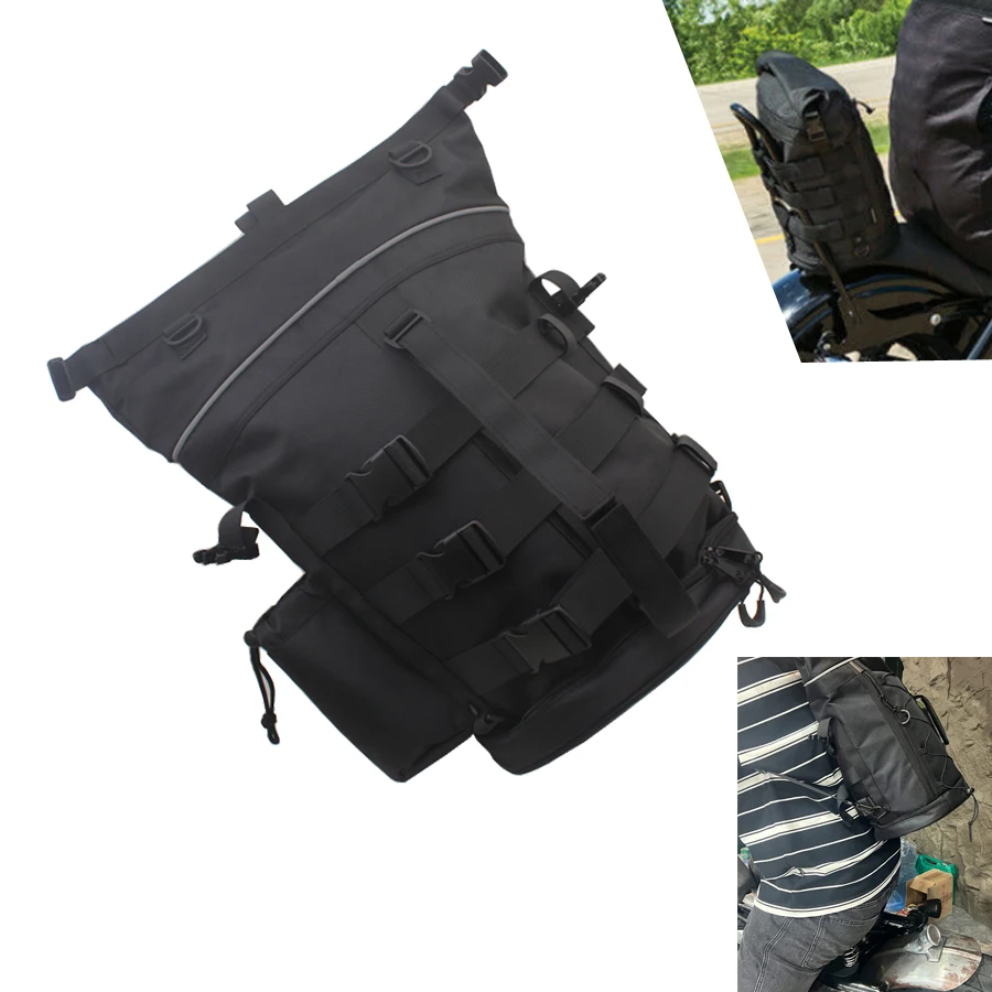 Momentum Freeloader Expandable Motorcycle Travel Luggage Weather Resistant Duffle Bag with Sissy Bar Straps For Harley